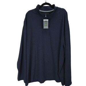 NWT Van Heusen Pullover 1/4‎ Zip Big & Tall Recycled Fabric Sweater 2XL Preppy